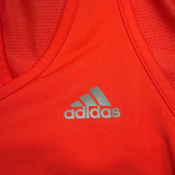 Adidas Tank Top Built-in Sports-Bra Support Sleeveless Racer Woman’s Sz Medium - Picture 4 of 11